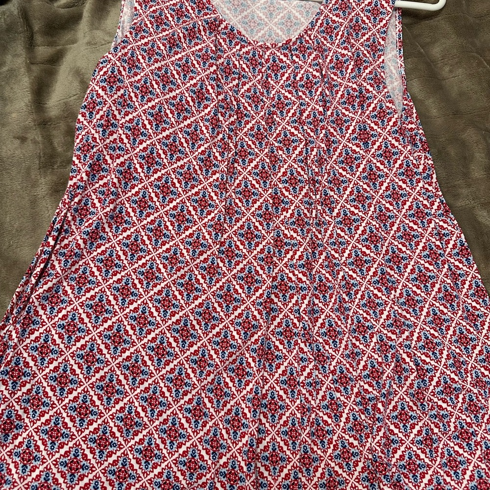 Croft & Barrow Red and Blue Patterned Sleeveless Top washed once never worn